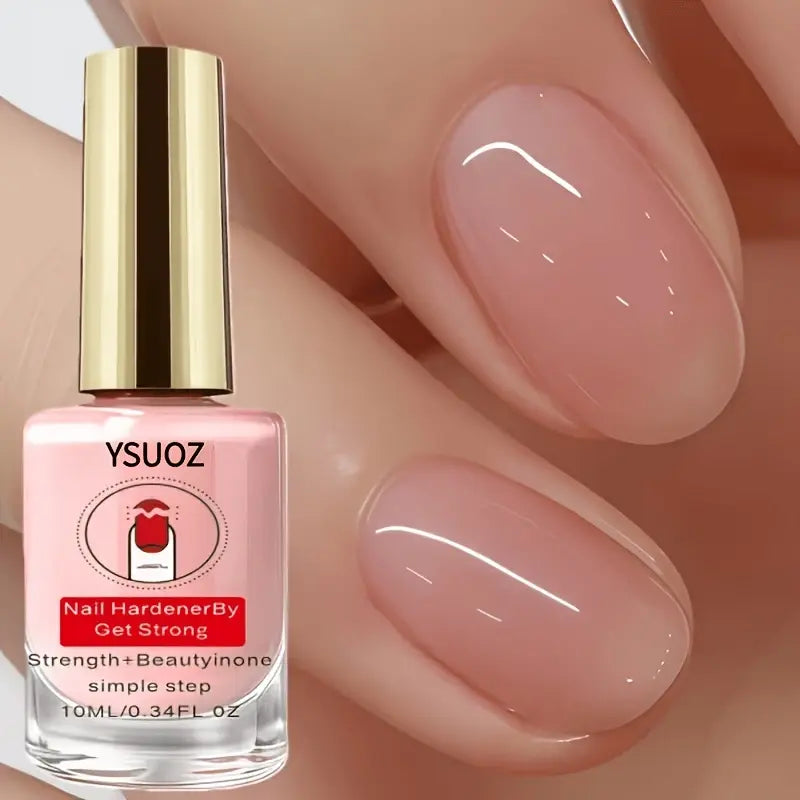 Natural Pink Nail Strengthener - 10 Ml Nail Care Treatment, Transparent Hue, Long-Lasting Shine, Strength Enhancement, Smooth Application, Healthy Finish