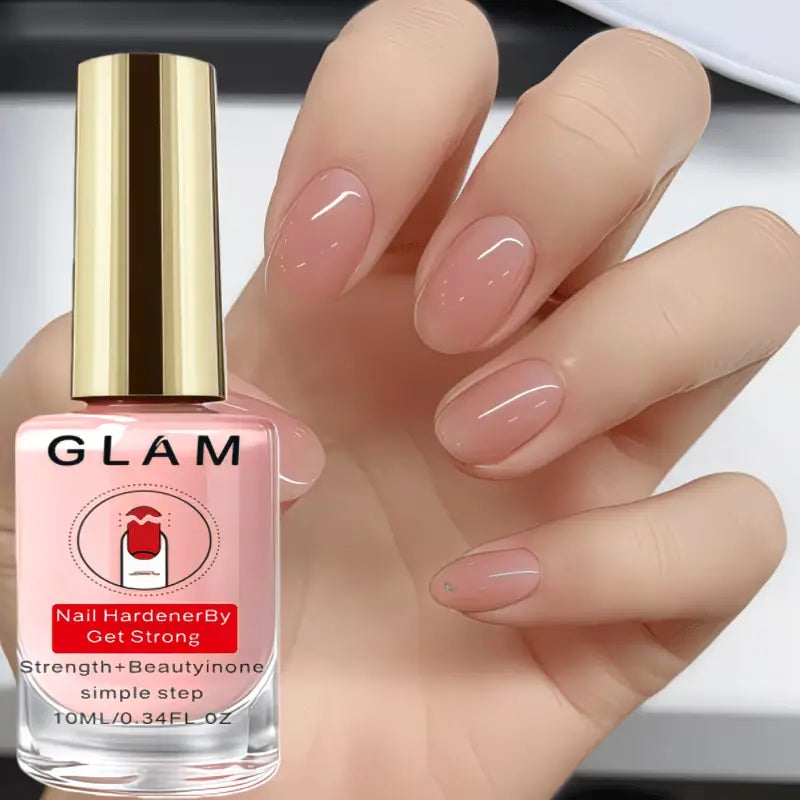 Natural Pink Nail Strengthener - 10 Ml Nail Care Treatment, Transparent Hue, Long-Lasting Shine, Strength Enhancement, Smooth Application, Healthy Finish